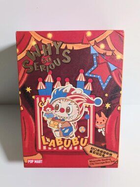 Pop Mart Why So Serious Magnetic Sealing Clip Storage Box Set Silver Mist Clown